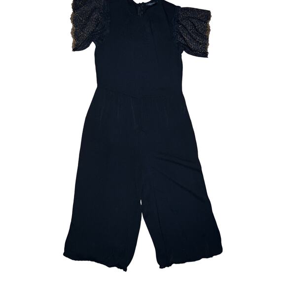Womans ZARA black wide cropped leg one piece sz medium - Picture 1 of 4